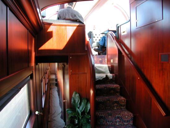 inside of dome car