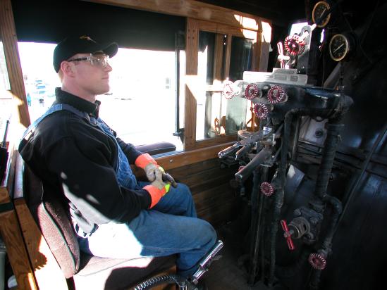 fireman in cab of 700