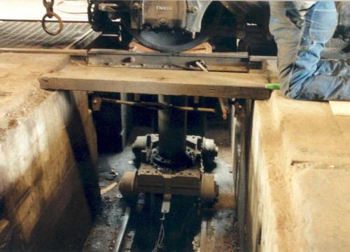 tender truck over drop pit