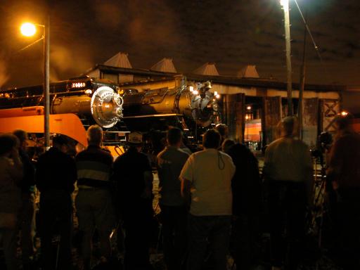 photo line with SP 4449, SP&S 700 and roundhouse in background