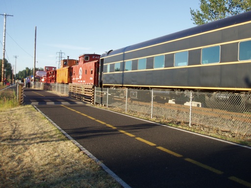 crew car and three cabooses