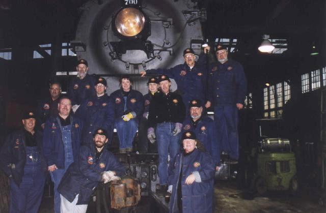 crew shot in front of 700 in roundhouse