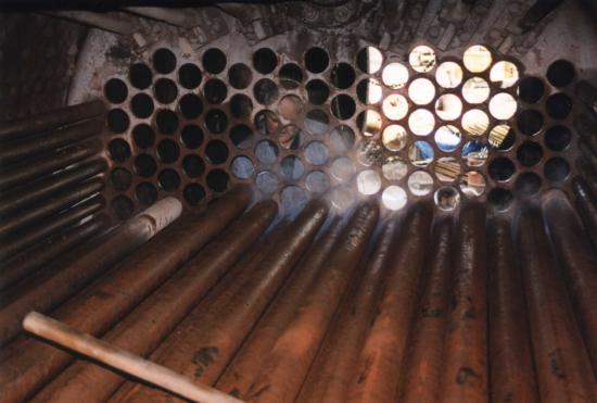 looking in the smokebox from the boiler