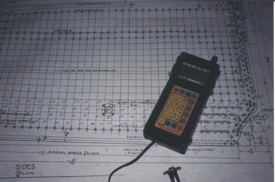 Photo of the UT data sheet and UT meter